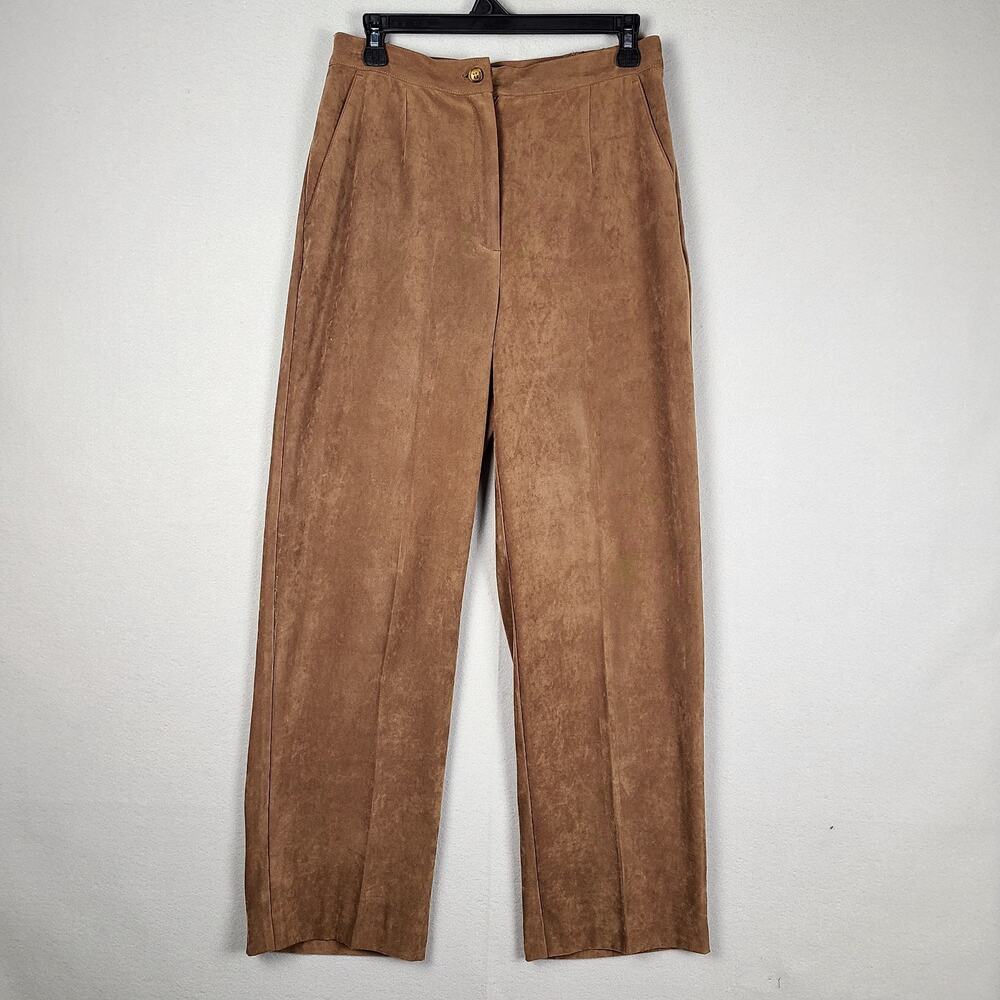 Orvis Women's 6 Brown Faux Suede Dress Pants Vintage OR-68EL Heritage Academia